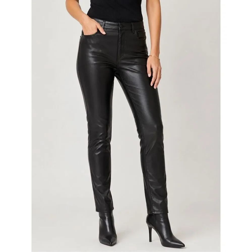 Abercrombie & Fitch Vegan Leather Skinny Pants High Rise Black 33/16